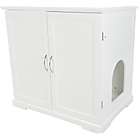 TRIXIE White XL Wooden Litter Box Enclosure with Storage Drawer