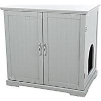 TRIXIE Gray XL Wooden Litter Box Enclosure with Storage Drawer