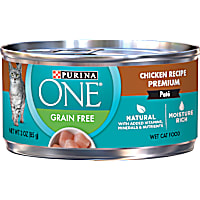 Purina ONE Natural High Protein Grain Free Chicken Recipe Pate Wet Cat Food