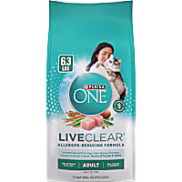 Purina ONE LiveClear Allergen-Reducing Dry Cat Food Formula with Real Chicken As The Number One Ingredient