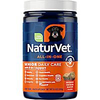 NaturVet All-In-One Senior Daily Care Multi-Benefit Soft Chew Supplements with 8-in-1 Support