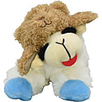 Multipet International Holiday Lamb Chop with a Bear Hat Dog Toy