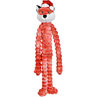 Multipet International Crimpy Cuddler Fox with a Santa Hat Dog Toy