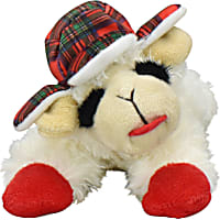 Multipet International Holiday Lamb Chop with Trapper Hat Dog Toy