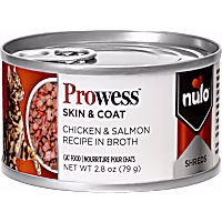 Nulo Prowess Skin & Coat for Adult Cats Chicken & Salmon Shreds in Broth Cat Food