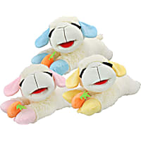 Multipet International Jumbo Lamb Chop Holding a Carrot Assorted Colors Dog Toy