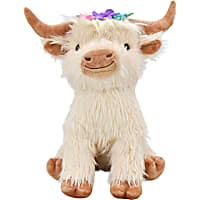Multipet International Jumbo Highland Cow with Flower Crown Dog Toy