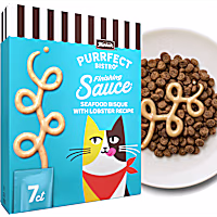Merrick Purrfect Bistro Seafood Bisque with Lobster Recipe Sauce Wet Cat Treats for Snacking or Food Topper