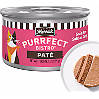 Merrick Purrfect Bistro Grain Free Premium High Protein Salmon Recipe Soft Canned Pate Adult Wet Cat Food