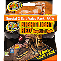 Zoo Med Nightlight Red Bulb for Reptiles, 60 Watts