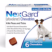 NexGard (afoxolaner) Flea and Tick Soft Beef Flavored Oral Chewables for Dogs 10.1 - 24 lbs. (Blue)