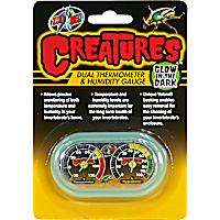 Zoo Med Creatures Dual Thermometer & Humidity Gauge Glow in the Dark