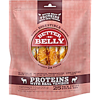 Better Belly Proteins With Real Venison Twists Digestible Dog Chew