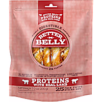 Better Belly Proteins With Real Lamb Twists Digestible Dog Chew
