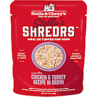 Stella & Chewy's Shredrs Cage Free Chicken & Turkey Recipe in Broth Wet Dog Food