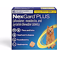 NexGard Plus Flea and Tick Protection Plus Heartworm Disease Preventive for Dogs 17.1 - 33 lbs. (Yellow)