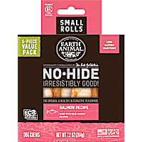 Earth Animal No-Hide Rolls Salmon Recipe Small Natural Long-Lasting Rawhide Alternative Dog Chews