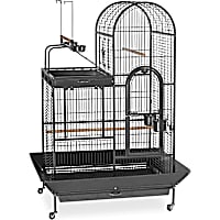 Prevue Pet Products Signature Series Deluxe Parrot Cage with Playtop Area Wrought Iron Bird Cage in Black