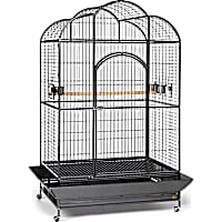 Prevue Pet Products Signature Series Wrought Iron Silverado Macaw Dometop Bird Cage in Silver