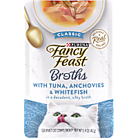 Fancy Feast Lickable Classic With Tuna, Anchovies and Whitefish Wet Cat Food Broth Topper