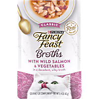 Fancy Feast Lickable Classic Complement With Wild Salmon and Vegetables Wet Cat Food Broth Topper