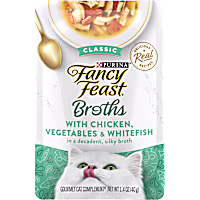 Fancy Feast Lickable Classic Chicken, Vegetables and Whitefish Broth Wet Cat Food Topper