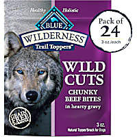 Blue Buffalo Wilderness Trail Toppers Chunky Beef Bites in Hearty Gravy Wet Dog Food