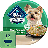 Blue Buffalo Delights NY Strip Flavor in Gravy Small Breed Natural Wet Dog Food
