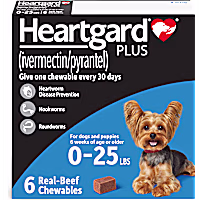 Heartgard Plus Chewable Tablets for Dogs 1 - 25 lbs. (Blue)