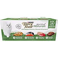 Fancy Feast Gourmet Naturals Beef, Chicken, Salmon, Trout and Tuna Wet Cat Food Pate Variety Pack