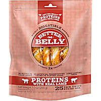 Better Belly Proteins With Real Lamb Twists Digestible Dog Chew