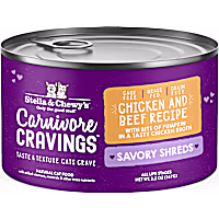 Stella & Chewy's Carnivore Cravings Savory Shreds Cage-Free Chicken & Grass-Fed Beef Recipe Wet Cat Food