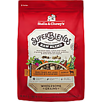 Stella & Chewy's SuperBlends Raw Blend Wholesome Grains Grass-Fed Beef, Beef Liver & Lamb Recipe with Superfoods Dry Dog Food