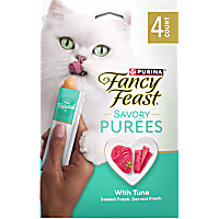 Fancy Feast Savory Puree Naturals With Natural Salmon & Tuna in Demi-Glace Squeezable Tube Cat Treats