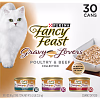 Purina Fancy Feast Gravy Lovers Poultry and Beef Grilled Gourmet Wet Cat Food Variety Pack
