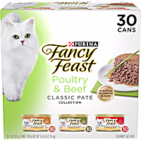 Fancy Feast Grain Free Poultry and Beef Feast Classic Collection Pate Wet Cat Food Variety Pack