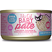 Tiki Cat Baby Chicken, Salmon & Chicken Liver Pate Wet Food for Kittens