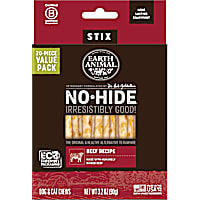 Earth Animal No-Hide Stix Beef Recipe Natural Long-Lasting Rawhide Alternative Dog & Cat Chews