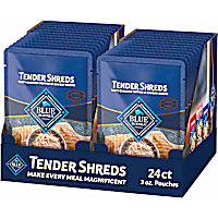 Blue Buffalo Tender Shreds Tasty Chicken Toppers in Savory Broth, Natural Dog Food Complement