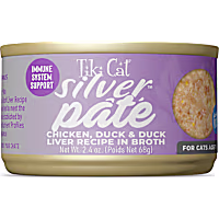Tiki Cat Silver Chicken & Duck Liver Recipe in Broth Pate Wet Cat Food