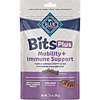 Blue Buffalo Soft & Chewy Beef Morsels BLUE Bits Plus Mobility and Immune Support Daily Benefit Dog Treats