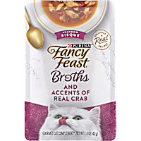 Purina Fancy Feast Broth Topper Seafood Bisque & Accents of Real Crab Lickable Wet Cat Food