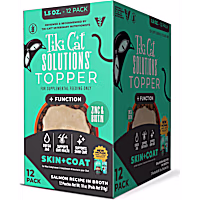 Tiki Cat Solutions Topper Multipack, Skin Coat, Salmon Recipe in Broth Cat Food