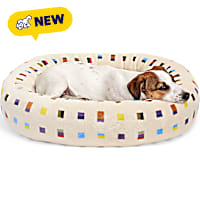 Petco Color-Block Dot Round Dog Bed