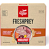 ORIJEN FRESHPREY Frozen Turkey, Salmon & Pork with Grains Recipe Complete Adult Dog Food