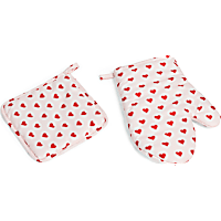 Petco Heart-Pattern Kitchen Mitt & Pad 2-Piece Set
