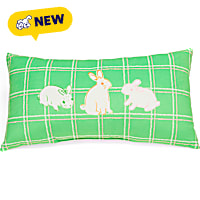 Petco Bunnies Plaid Decorative Accent Pillow