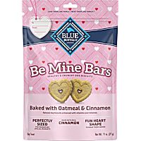 Blue Buffalo Baked with Oatmeal & Cinnamon Be Mine Bars Heart-Shaped Natural Valentine's Crunchy Dog Treats