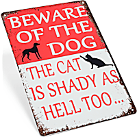 Petco Beware of Shady Dog & Cat Metal Decorative Wall Sign