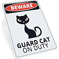 Petco Novelty Beware Guard Cat Metal Decorative Wall Sign